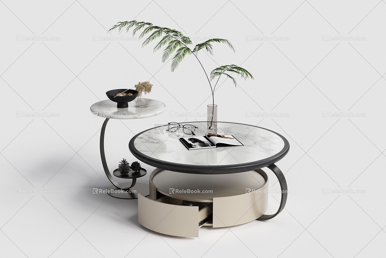 Coffee Table Combination Marble Coffee Table 3d model