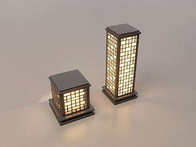 Chinese landscape lamp lawn lamp garden lamp outdoor lamp combination 3d model