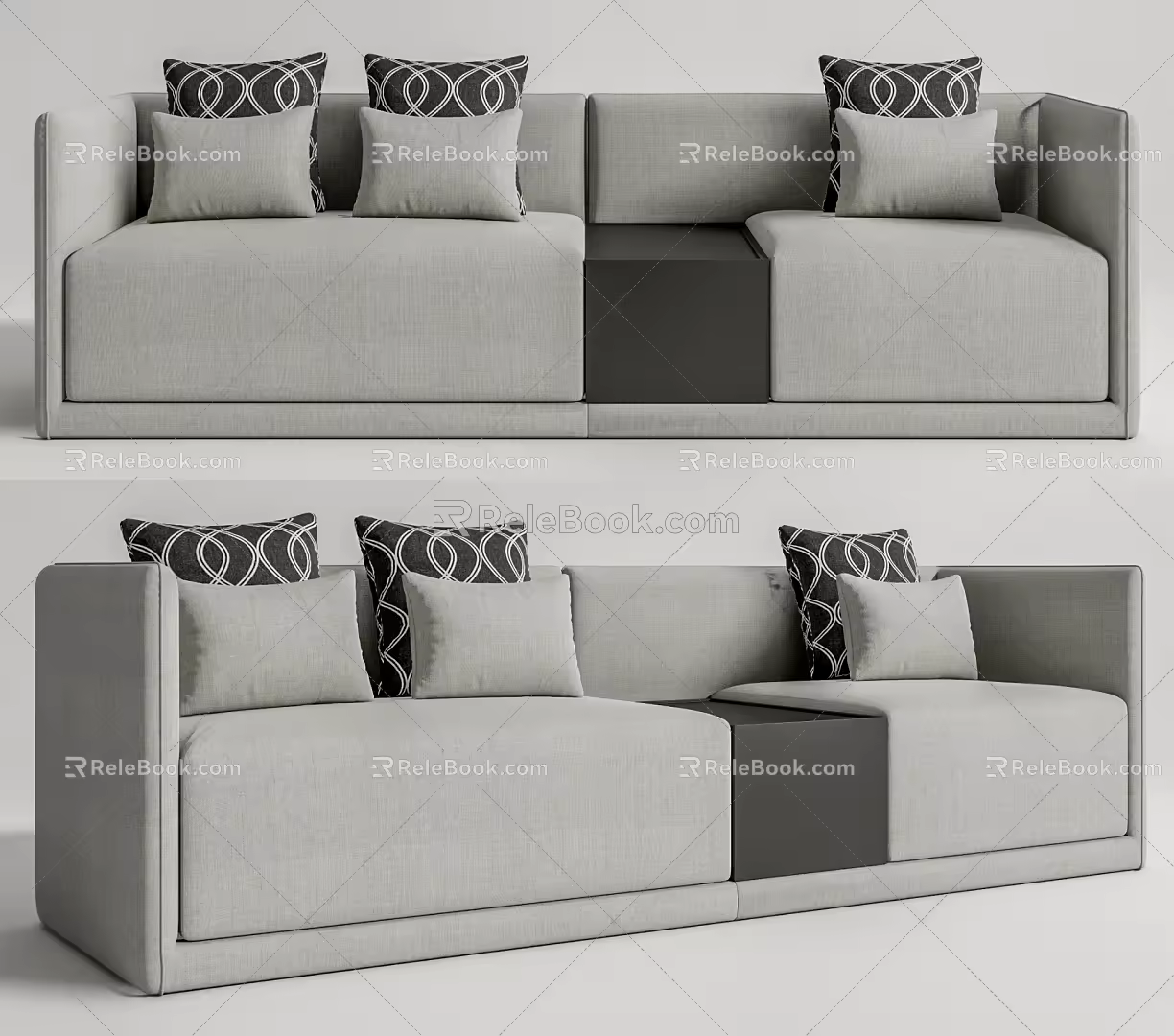 Modern double sofa 3d model