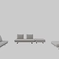 Light Gray Modern Sofa Set With Three Different Modular Configurations And Soft Pillows 3d model