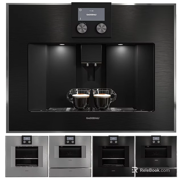 Modern Automatic Coffee Machine Kitchen Appliance With Double Cups And Multiple Finishes 3d model 