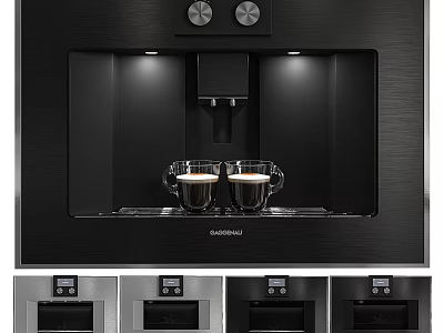 Modern Automatic Coffee Machine Kitchen Appliance With Double Cups And Multiple Finishes 3d model