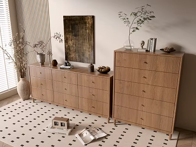 Modern Wood Grain Cabinet Simple Style Cabinet Whole Cabinet Sideboard Balcony Cabinet Storage Cabinet Entrance Cabinet 3d model