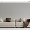 Modern double sofa multiplayer sofa 3d model
