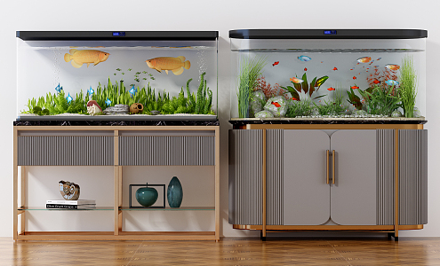 Modern fish tank fish tank aquarium landscape 3d model