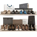 Trendy Gucci Shoes Featuring Loafers High Heels On Shelves With Branded Boxes And Shopping Bags