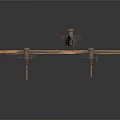 Ancient Traditional Wooden Architectural Structure With Carved Details And Decorative Beams