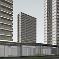 Modern High Rise Residential Building With Glass Facade Greenery And Pedestrians