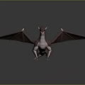 Fantasy Reptile Dragon 3D Render With Purple White Scales And Detailed Wings