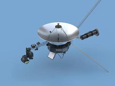 Space Probe Design With Parabolic Antenna And Extended Scientific Instruments 3d model