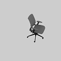 Light Gray Office Chair with Armrests Black Wheels and Swivel Base Modern Design