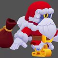 Cartoon Santa Claus 3D Game Movie Character With Red Outfit White Beard And Yellow Eyes