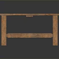 Rustic Wooden Functional Table With Square Top And X Shaped Support