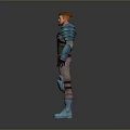 Men's Costume Clothing With Green Top Red Gloves Blue Armor Belt And Boots