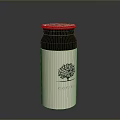 Stylish Coffee Can With Tree Design And Lid For Kitchen Storage 3d model