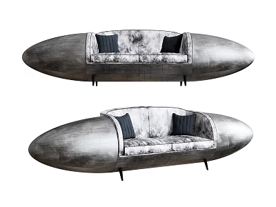 Modern Double Sofa Multi-Person Sofa Long Sofa Leisure Sofa Sofa Bullet Sofa Fashion Brand Sofa Pillow 3d model
