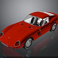 Red Ferrari Classic Sports Car With Vintage Design And Sleek Body On Reflective Surface