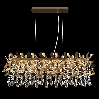 Vintage Chandelier Modern Shine Metallic Gold Lighting 3d model