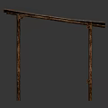 Modern Table With Copper Toned Textured Surface And Slender Metal Legs