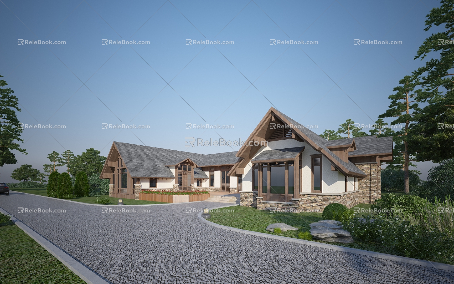 New Chinese Chalet Mountain Cabin 3d model