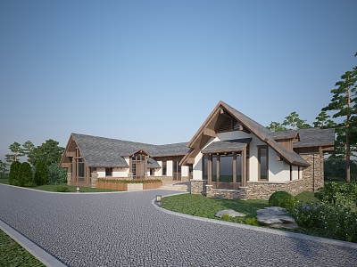 New Chinese Chalet Mountain Cabin 3d model