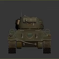 Detailed Military Tank With Vintage Metal Tracks And Cannon Texture Design