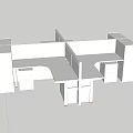 Modular Office Desks Layout With Partition Panels Storage Cabinets And Drawers