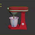 Red Stand Mixer With Silver Mixing Bowl Modern Design Household Electric Appliance