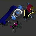 Popular Game And Movie Animated Characters Team With Colorful Outfits And Dynamic Stances