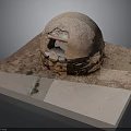 Rustic Dome Building With Stone And Earth Material Small Opening On Platform
