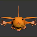 Cartoon Mouse Character With Big Orange Ears Open Arms And Friendly Expression 3D Rendered 3d model