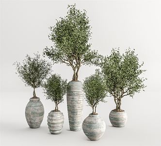 Modern Potted Plant Green Plant Potted Plant Pot Landscape Tree 3d model