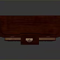 Dark Brown Wooden Chest of Drawers with Intricate Carvings and Metal Handles