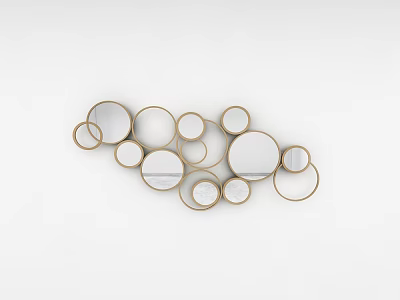 Multiple Circular Mirrors In Various Sizes Arranged On White Background For Home Decor 3d model