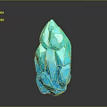 Turquoise Blue Geometric Crystal Sculpture With Angular Facets And Glossy Surface