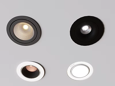 Modern Black and White Downlights and Spotlights for Home Ceiling Lighting Fixtures 3d model