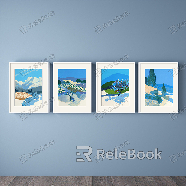 Modern Landscape Painting Simple Blue Living Room Landscape Natural Light Decorative Painting model