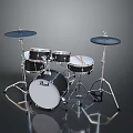5 Piece Complete Drum Set With Snare Bass Drums Cymbals And Metal Stands