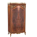 Vintage Wooden Wardrobe With Intricate Carvings Gold Accents And Double Doors Design