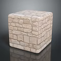 Wooden Stone Cube Decorative Item With Natural Wall Texture And Solid Build 3d model