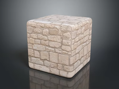 Wooden Stone Cube Decorative Item With Natural Wall Texture And Solid Build 3d model