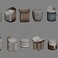 Low stool 3d model