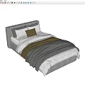 Modern Children's Bed With Upholstered Headboard Gray White Bedding And Brown Decorative Pillows