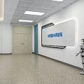 Smart Exhibition Hall Interior With Digital Screens And Display Counters 3d model