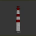 Tall Red And White Striped Lighthouse Architectural Design With Red Top And Base