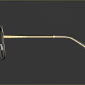 Stylish Jewelry Sunglasses With Black Gold Frame And Blue Tinted Lenses