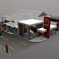 Modern McDonald's Restaurant Building Exterior Featuring Coca Cola Signage And Drive Thru Lane
