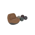 Brown Velvet Accent Chair With Pleated Design Rounded Base And Multiple Colors
