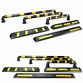 Black Yellow Striped Road Safety Barriers For Traffic Control And Roadside Protection