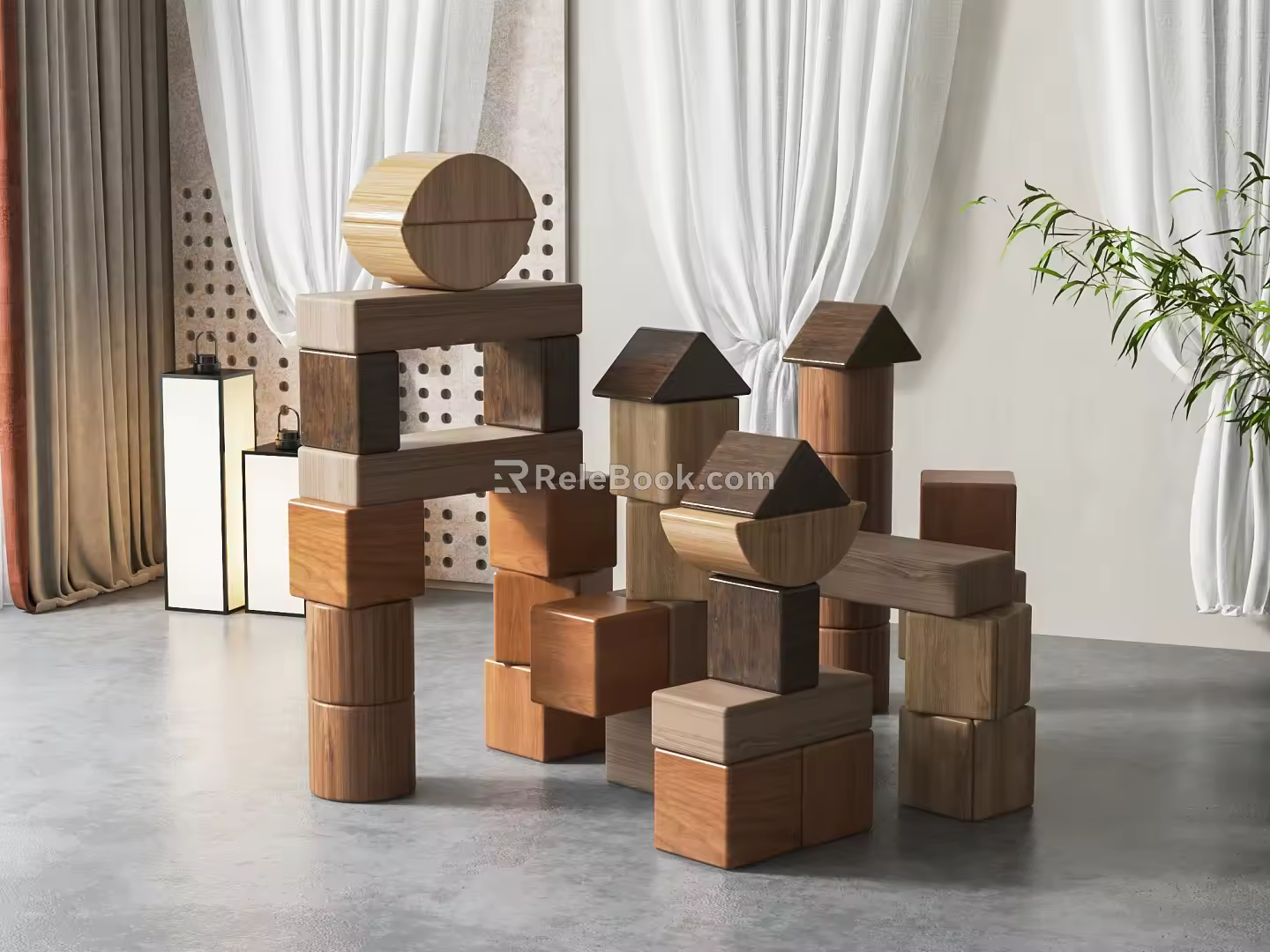 Modern Building Blocks Children's Building Blocks Toys 3d model